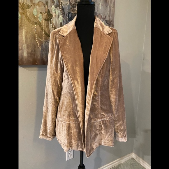 LONDONJEAN Jackets & Blazers - NWOT London Jean Crushed Velveteen Blazer in Iced Pink